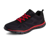 Get Fit Mens Lightweight Gym Fitness Athletic Comfort Cushioned Trainers - Black/Red - 9