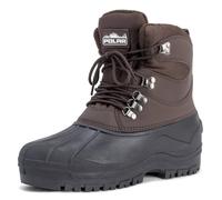 VIVA Men's Polar Men's Snow Boots - Rubber Sole, Lace-Up Closure & Fleece Lining in Brown | Size: 12 Viva Brown 12