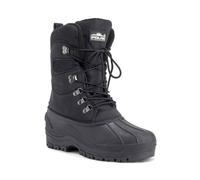 Polar Men’s Waterproof Winter Snow Boots - Insulated Nylon Upper with Duck Shell Overlay & Thermal Lining - Lace-Up Cold Weather Footwear for Outdoor Walking & Hiking - Black - UK8/EU42