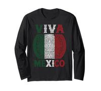 Viva Mexico Aztec Calendar Mexicano Chicano Azteca Brown Long Sleeve T-Shirt