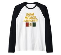 Viva México Cabrones Mexican Flag Spanish Slang Pride Raglan Baseball Tee