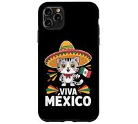 Viva Mexico Cute Cat Sombrero Flag Mexican Pride Case for iPhone 11 Pro Max