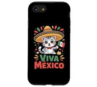 Viva Mexico Cute Cat Sombrero Mexican Flag Independence Day Case for iPhone SE (2020) / 7/8