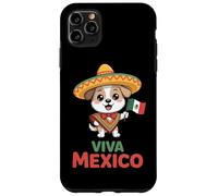 Viva Mexico Cute Sombrero Dog With Mexican Flag Poncho Case for iPhone 11 Pro Max