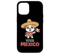 Viva Mexico Cute Sombrero Dog With Mexican Flag Poncho Case for iPhone 12/12 Pro