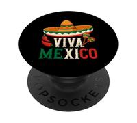 Viva Mexico Fiesta Sombrero Mexican Flag Cinco De Mayo PopSockets Adhesive PopGrip
