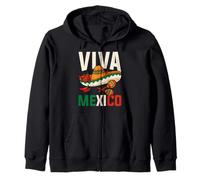 Viva Mexico Fiesta Sombrero Mexican Flag Cinco De Mayo Zip Hoodie
