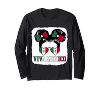 Viva Mexico Girls Mexico Flag Mexican Independence Day Long Sleeve T-Shirt