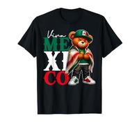 Viva Mexico Independence Day 16 September Mexican Flag Bear T-Shirt
