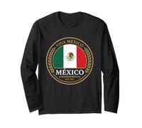 Viva Mexico Independencia Est 1821 Flag Crest Long Sleeve T-Shirt