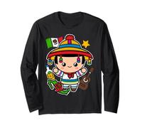 Viva Mexico Kids Independence Day Funny Dance Mexican Long Sleeve T-Shirt