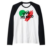 Viva Mexico Pride Proud Mexicans Emblem Patriotic Fiesta Raglan Baseball Tee