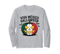 Viva Mexico Pumpkin Mexican Halloween Dia de Los Muertos Long Sleeve T-Shirt