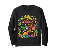 Viva Mexico-Shirt Women Mexican Flag Independence Day Funny Long Sleeve T-Shirt