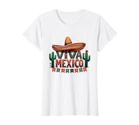 Viva Mexico Sombrero Cactus Fiesta Mexicans for Men T-Shirt, Women, White, Medium
