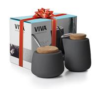 Viva Nicola Porcelain Milk and Sugar Set, 200ml, Charcoal