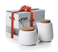 Viva Nicola Porcelain Milk and Sugar Set with Cork Lid, 200ml, White