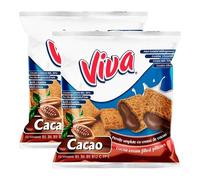 VIVA Pernite Crisp Snacks Smooth Tasty Cocoa Cream Filled 200g Delicious Snack Between Meals Product of Romanian Origin Pack of 2
