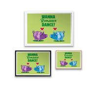 Viva Piñata Wanna Romance Dance Pig Art Print Giclee Art Print - A3 - Wooden Frame