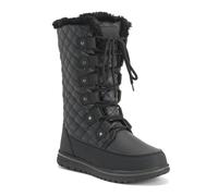 VIVA Polar Boot Women's Fleece Lined Snow Winter Hiking Durable Ankle Boots - 6 - Black Leather Quilted