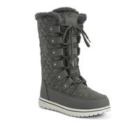 VIVA Polar Boot Women's Fleece Lined Snow Winter Hiking Durable Ankle Boots - 7 - Grey Textile Quilted