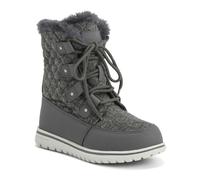 VIVA Polar Boot Women's Fleece Lined Snow Winter Hiking Durable Ankle Boots - 7 - Grey Textile Quilted