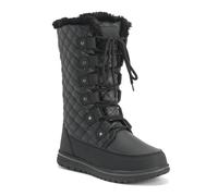 VIVA Polar Boot Women's Fleece Lined Snow Winter Hiking Durable Ankle Boots - 8 - Black Leather Quilted
