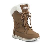 VIVA Polar Boot Women's Quilted Outdoor Cuff Snow Lace Up Faux Fur Boots - 3 - Tan Nylon
