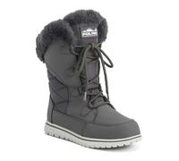 VIVA Polar Boot Women's Quilted Outdoor Cuff Snow Lace Up Faux Fur Boots - 6 - Charcoal Nylon