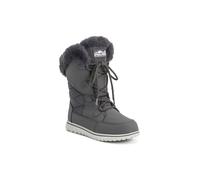 VIVA Polar Boot Women's Quilted Outdoor Cuff Snow Lace Up Faux Fur Boots in Grey | Size: 7 Viva Grey 7