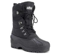 VIVA Polar Men’s Waterproof Winter Boots - Lace-Up for Walking & Hiking - 9 - Black
