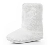 VIVA Polar Men's Anti-Slip Memory Foam Indoor Soft Sherpa Slipper Boots in White | Size: 9 Viva White 9