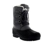 Polar Mens Muck Lace Up Short Nylon Winter Snow Rain Lace Up Waterproof Duck Boots - Grey - UK10/EU44 - YC0338