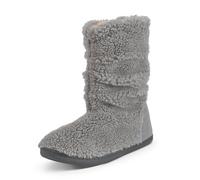 VIVA Polar Mens Slipper Sherpa Boots Memory Foam Slipper Boots - 11 - Grey