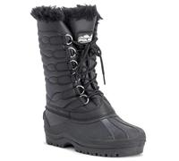 VIVA Polar Women's Cuff Lace Up Waterproof Winter Mid Calf Snow Rain Boots in Jet Black | Size: 6 Viva Jet Black 6