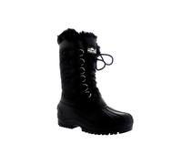POLAR Womens Nylon Waterproof Weather Outdoor Snow Duck Winter Rain Cuff Lace Boot, Black, 4 UK