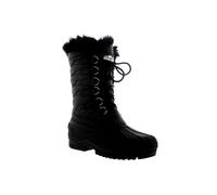 VIVA Polar Women's Cuff Lace Up Waterproof Winter Mid Calf Snow Rain Boots in Jet Black | Size: 6 Viva Jet Black 6