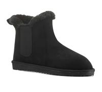 VIVA Women's Polar Women's Faux Fur Chelsea Boots - Slip-On Ankle Boot with Fleece in Jet Black | Size: 6 Viva Jet Black 6