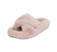 VIVA Polar Women's Faux Fur Fluffy Plush Open Toe Slippers for Indoors in Pink | Size: 8 Viva Pink 8