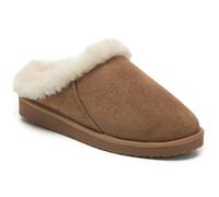 VIVA Polar Womens Faux Suede Clog Style House Slippers - Shearling-Lined - 3 - Tan