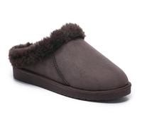 VIVA Women's Polar Women's Faux Suede Clog Style House Slippers - Shearling-Lined in Dark Brown | Size: 4 Viva Dark Brown 4