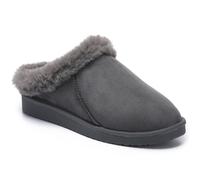 VIVA Polar Womens Faux Suede Clog Style House Slippers - Shearling-Lined - 7 - Grey