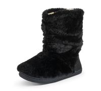 VIVA Polar Women's Fluffy Slipper Boots Memory Foam Anti-Slip Rubber Sole - 7 - Dark Grey