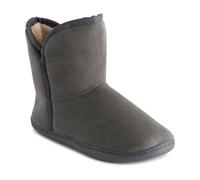 Polar Women’s Faux Fur Slipper Boots - Memory Foam Warm Ankle Slippers for Indoor and Outdoor - Cozy Winter House Shoes - Durable Rubber Sole & Plush Insulated Interior - Grey Suede - UK7/EU40