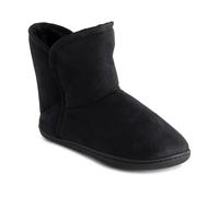 Polar Women’s Faux Fur Slipper Boots - Memory Foam Warm Ankle Slippers for Indoor and Outdoor - Cozy Winter House Shoes - Durable Rubber Sole & Plush Insulated Interior - Black Suede - UK8/EU41