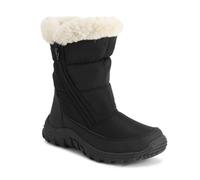 VIVA Polar Women's Memory Foam Nylon Thick Faux Fur Lined Winter Boots - 8 - Black/Beige