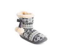 VIVA Polar Women's Memory Foam Pom Pom Winter Faux Fur Cosy Slippers in Grey | Size: 5 Viva Grey 5