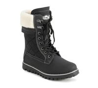 Polar Womens Memory Foam Outside Pocket Inside Zip Thermal Waterproof Deep Tread Rubber Sole Snow Boots - Black/Beige Shearling - UK7/EU40 - YC0617