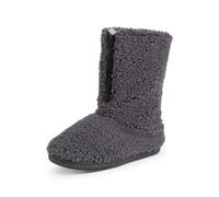 VIVA Polar Women's Memory Foam Zipper Faux Fur Boot Slippers - Shearling in Dark Grey | Size: 6 Viva Dark Grey 6