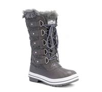 VIVA Polar Women's Quilted Tall Winter Snow Boots in Grey | Size: 3 Viva Grey 3